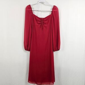 open lace back dress Lysandra Satin Dress in Red Rose